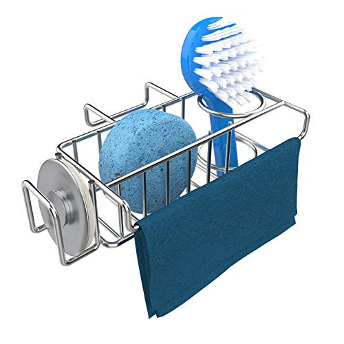 Sponge Holder for Sink, Kitchen Double Sink Caddy, Stainless Steel Dish Brush Holder, Hanging Sponge Caddy, in Sink Organizer Caddy Sponge Holder for Sink, Kitchen Double Sink Caddy, Stainless Steel Dish Brush Holder, Hanging Sponge Caddy, in Sink Organizer Caddy