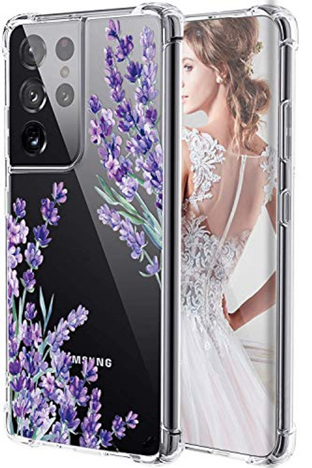 LUOLNH Galaxy S21 Ultra Case,Samsung Galaxy S21 Ultra Case with Flower,Slim Shockproof Clear Floral Pattern Soft Flexible TPU Back Phone Cover for Samsung Galaxy S21 Ultra 5G 6.8 Inch(Lavender) LUOLNH Galaxy S21 Ultra Case,Samsung Galaxy S21 Ultra Case with Flower,Slim Shockproof Clear Floral Pattern Soft Flexible TPU Back Phone Cover for Samsung Galaxy S21 Ultra 5G 6.8 Inch(Lavender)