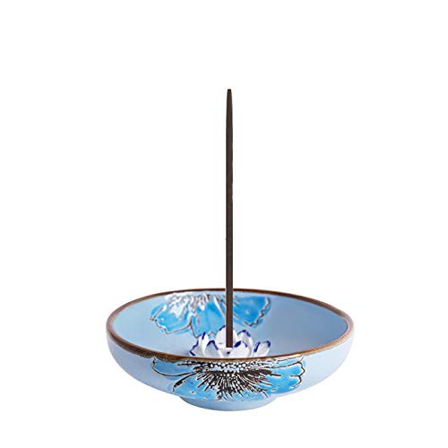 Aowdsye Incense Holder, Incense Burner Bowl for Stick, Ceramic Incense Ash Catcher for Home Office Yoga Meditation (B)