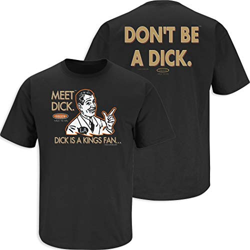 Anaheim Hockey Fans. Don't Be A Dck (Anti-Kings) Black T-Shirt (Sm-5X) (Short Sleeve, 3XL)