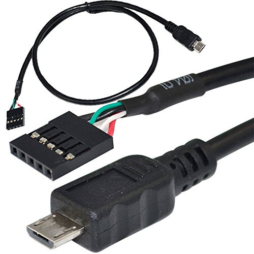 50CM micro usb 5pin male to 1x 5Pin Female 0.1" USB header PCB motherboard cable