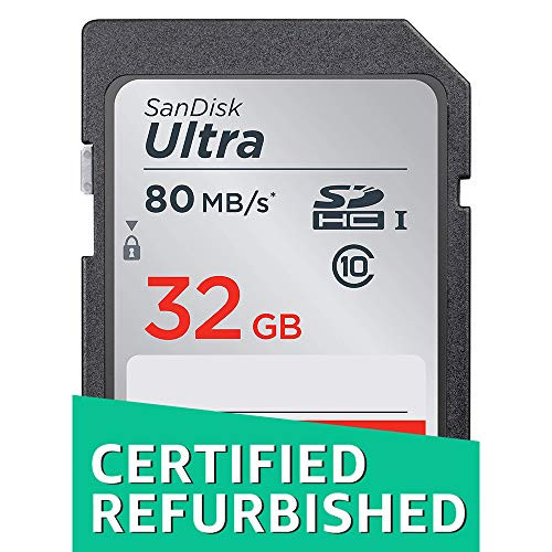 SanDisk 32GB Ultra Class 10 SDHC UHS-I Memory Card Up to 80MB, Grey/Black (SDSDUNC-032G-GN6IN) (Renewed)