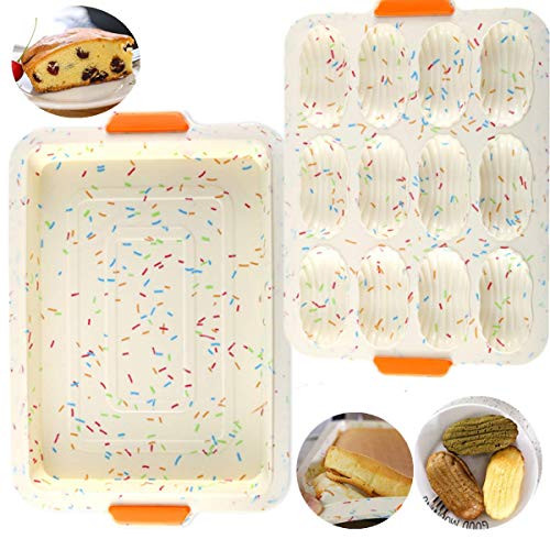 Silicone Bakeware Pan set Cake Molds for Baking Sheet Muffin 12 cup Toast Loaf Bread Pizza Pan Tray Round Square With Handle Grips Nonstick,Oven Microwave Dishwasher Safe
Silicone Bakeware Pan set Cake Molds for Baking Sheet Muffin 12 cup Toast Loaf Bread Pizza Pan Tray Round Square With Handle Grips Nonstick,Oven Microwave Dishwasher Safe