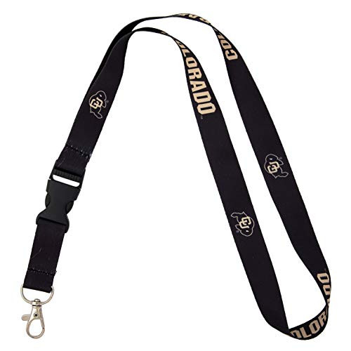 University of Colorado Car Keys ID Badge Holder Lanyard Keychain Detachable Breakaway Snap Buckle (Black)