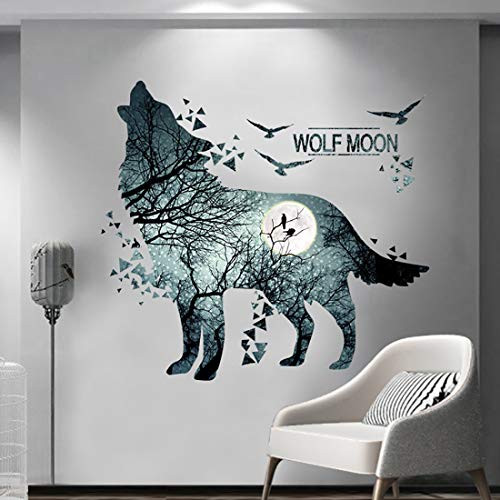 SENGTER Self-Adhesive Wall Posters 3D Wall Art Anime Stickers Wolf Wallpaper with Fluorescent Stickers Wallpaper Waterproof Animal Wall Mural Wall Decals for Living Room Kids Rooms Kindergarten SENGTER Self-Adhesive Wall Posters 3D Wall Art Anime Stickers Wolf Wallpaper with Fluorescent Stickers Wallpaper Waterproof Animal Wall Mural Wall Decals for Living Room Kids Rooms Kindergarten