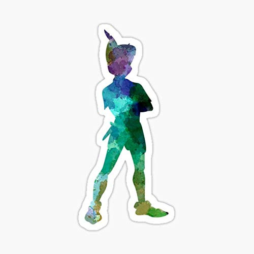 Peter Pan in Watercolor Sticker Peel and Stick Waterproof Sticker