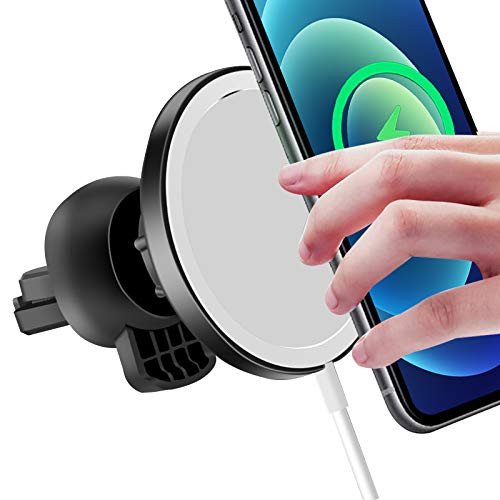 Car Vent Mount Stand for Magsafe Charger Compatible with iPhone 12 Pro Max/ 12 Pro/ 12, 360 Rotation Adjustable Air Vent Car Phone Holder for Magsafe Wireless Charging(not Included Charger)