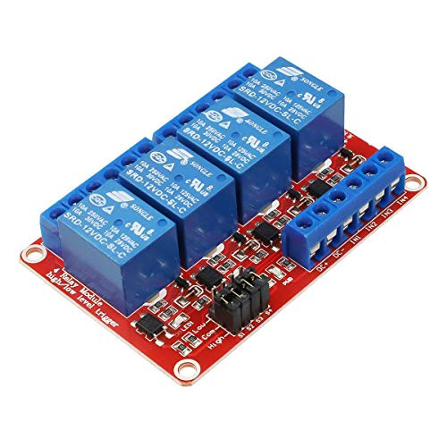 Electrical Buddy 2pcs 4 Channel 12V Relay Module with Optocoupler Isolation Support High and Low Level Trigger Relay Red Board
