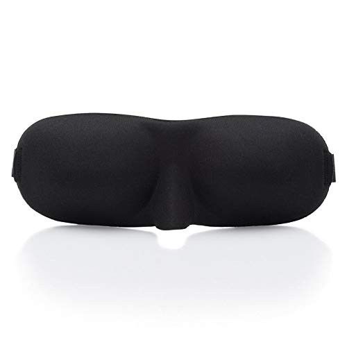 N/V 1Pcs Soft Portable Travel Relax 3D Natural Sleeping Eye Mask Sleep Soft Padded Cover Rest Blindfold Eyepatch for Women Men(Black)