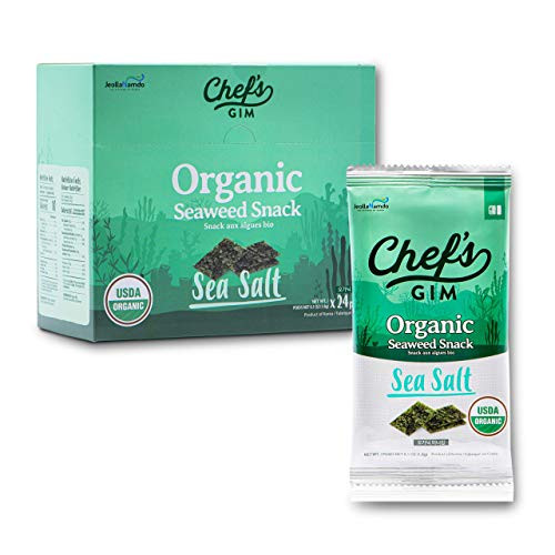 - USDA Organic - Roasted Seaweed Snacks - 24 Packs - Vegan, Gluten Free, Healthy Seaweed Snack l Good Source of Iodine, On-The-Go Snack for Kids and Adults by -Chef's Gim- - USDA Organic - Roasted Seaweed Snacks - 24 Packs - Vegan, Gluten Free, Healthy Seaweed Snack l Good Source of Iodine, On-The-Go Snack for Kids and Adults by -Chef's Gim-