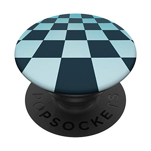 Cute Perspective Grid CheckerBoard Phone 12 Pro Pacific Blue PopSockets PopGrip: Swappable Grip for Phones  and  Tablets