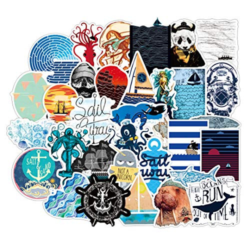 -FOCUS's Stickers-50Pcs Navigator Marine Adventure Stickers for Laptop Cellphone Water Bottle Hydro Flask Skateboard Luggage Car Bumper, etc FJKT