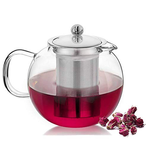 Seninhi Glass Teapot Large Borosilicate Glass Teapot ?600ml Clear Glass Tea Kettle Pot with Strainer Great ?Stove-Top Safe ?For Loose Leaf Tea, Tea Bags,Blooming Tea and Fruit Infused Tea (600ml) Seninhi Glass Teapot Large Borosilicate Glass Teapot ?600ml Clear Glass Tea Kettle Pot with Strainer Great ?Stove-Top Safe ?For Loose Leaf Tea, Tea Bags,Blooming Tea and Fruit Infused Tea (600ml)