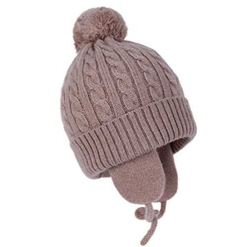 Durio Toddler Girl Winter Hat Ear Flap Toddler Winter Hats for Girls Fleece Lined Toddler Hats for Girls D Khaki 2-4T