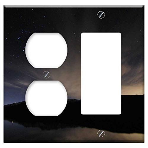 2-Gang, Outlet Rocker/GFCI Combination Wall Plate Cover - Outdoors Light Color Nature Freedom Colorful Glow 2