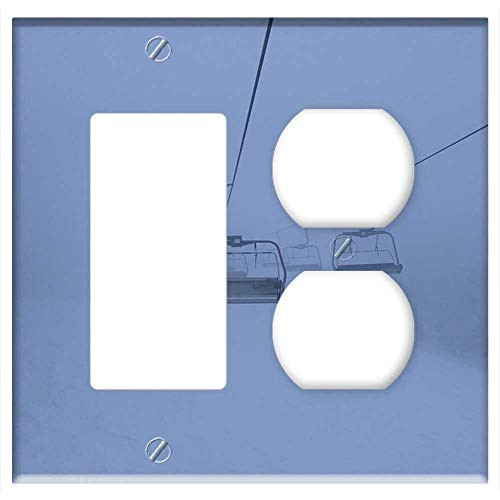 2-Gang, Rocker/GFCI Outlet Combination Wall Plate Cover - Winter Mountains The Carpathians Fog Snow Slopes