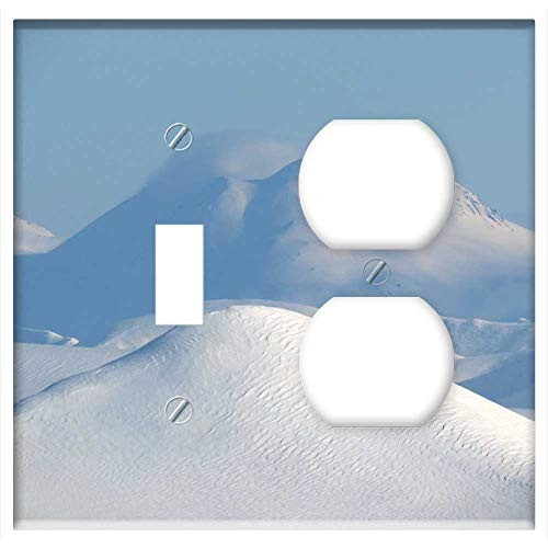 2-Gang, Toggle Outlet Combination Wall Plate Cover - Winter Hill Mountains Shadow Slopes Landscape