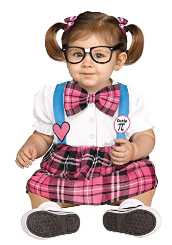 Fun World Girls Toddler Cutie Pi Nerd Costume, Multi, Large