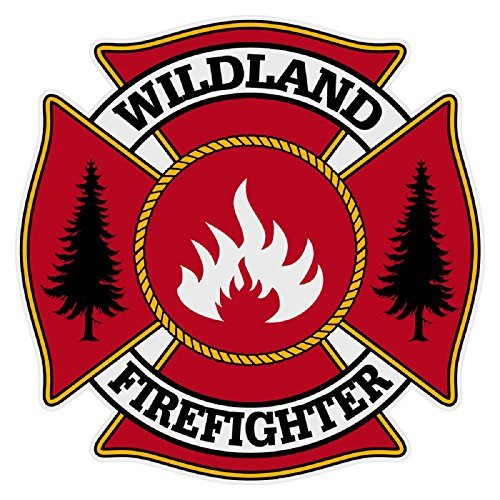 Wildland Firefighter Maltese Cross Large 3  and  7/8" Reflective Decal Sticker