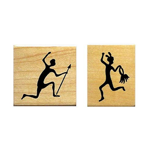 Tribal Dancer  and  Hunter Mounted Rubber Stamp Set - Africa  17
