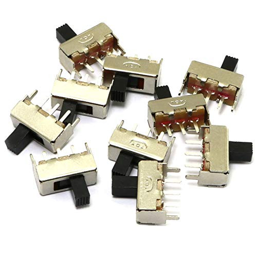 E-outstanding 10PCS 2 Position 3 Pin SPDT 1P2T Vertical Slide Switch PCB Panel for Arduino On/of 50V/0.5A IA
