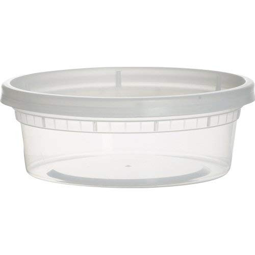 -24 Sets - 8 oz.- Plastic Deli Food Storage Freezer Containers With Airtight Lids Plastic Deli Containers with Lids, Slime, Soup, BPA Free Stackable Leakproof Microwave/Dishwasher/Freezer Safe
