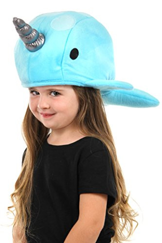 elope Blue Narwhal Plush Hat