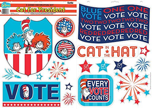 Eureka 2-Sided Deco Kits, Cat in The Hat for President (840213)