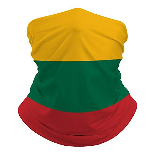 Lithuanian Flag Face Mask Bandana Cooling Neck Gaiter Summer Breathable UV Dust Protection Balaclava Face Cover for Outdoor Sports