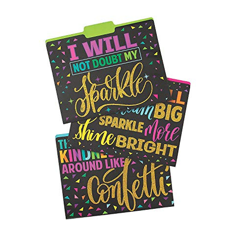 Fun Express Confetti Classroom File Folders - 12 Pieces - Educational and Learning Activities for Kids