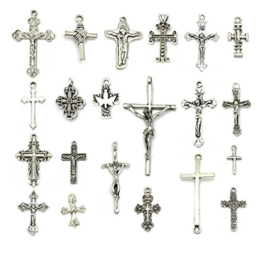 Cross Charms, JIALEEY Wholesale Bulk Lots Antique Crosses Charm Pendants DIY for Necklace Bracelet Jewelry Making and Crafting(Silver) Cross Charms, JIALEEY Wholesale Bulk Lots Antique Crosses Charm Pendants DIY for Necklace Bracelet Jewelry Making and Crafting(Silver)