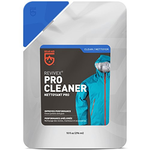GEAR AID Revivex Pro High-Tech Fabric Cleaner, 10 fl oz - Restores Water Repellency and Breathability - Safe for Use with Gore-TEX Jackets, Sleeping Bags and Tents, Clear, 36299 GEAR AID Revivex Pro High-Tech Fabric Cleaner, 10 fl oz - Restores Water Repellency and Breathability - Safe for Use with Gore-TEX Jackets, Sleeping Bags and Tents, Clear, 36299