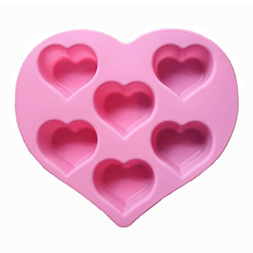 HUGUWEDING Cavity Love Heart Silicone Mold, Chocolate Fondant Mold, Cake Decoration Molds, Soap Molds, Candle Molds