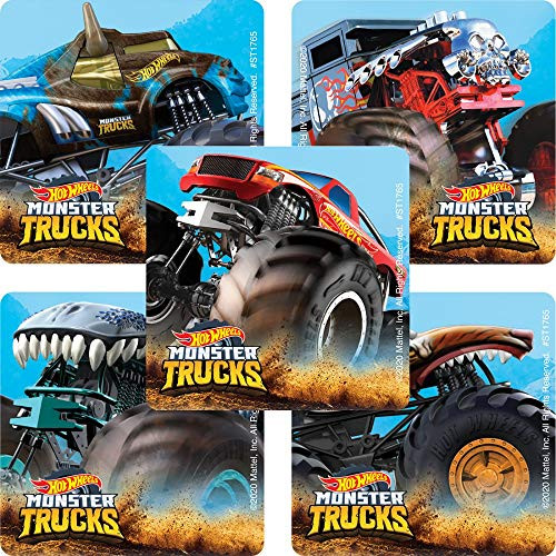 Hot Wheels Monster Trucks Stickers - Prizes 100 per Pack