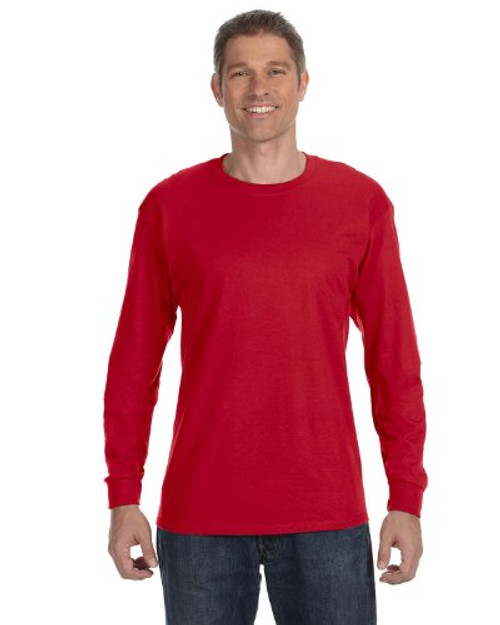 Hanes TAGLESS  Long-Sleeve T-Shirt,Deep Red,Medium