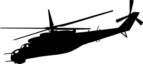 Mil Mi-24 Hind Helicopter Vinyl Sticker/Decal Black