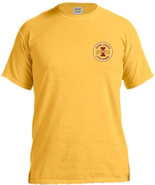 NCAA Iowa State Cyclones Rounds Short Sleeve Comfort Color Tee, Large,Citrus NCAA Iowa State Cyclones Rounds Short Sleeve Comfort Color Tee, Large,Citrus