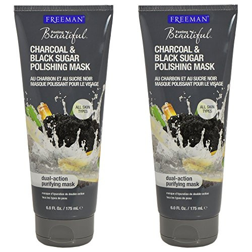 Freeman Facial Charcoal  and  Black Sugar Polish Mask 6 oz. - Set of 2