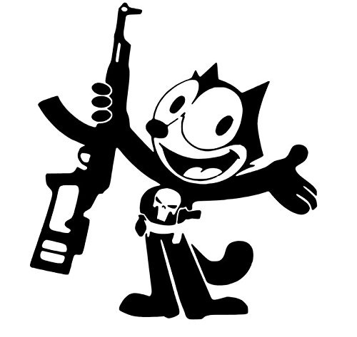 Felix the Cat, Vintage Cartoons, Felix the Cat Punisher Vinyl Decal, Felix the Cat Stickers