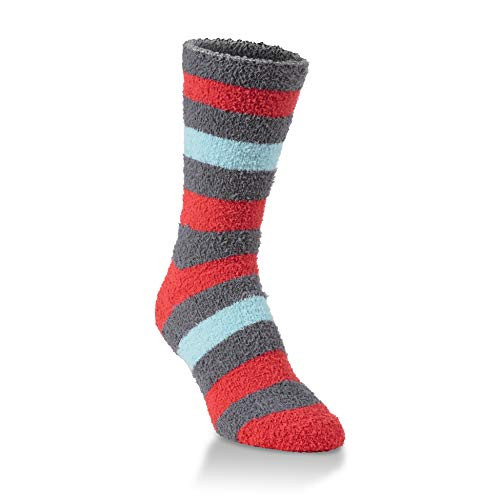 World's Softest Knit Pickin' Women's One Size Polyester Toasty Crew Socks, Carnival Stripe