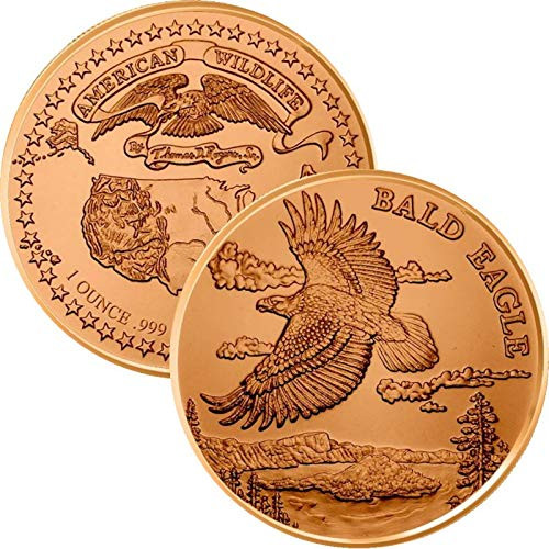 Jig Pro Shop American Wildlife Series 1 oz .999 Pure Copper Round/Challenge Coin (Bald Eagle)