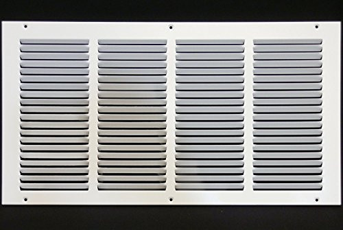 18"w X 10"h Steel Return Air Grilles - Sidewall and Ceiling - HVAC DUCT COVER - White [Outer Dimensions: 19.75"w X 11.75"h]