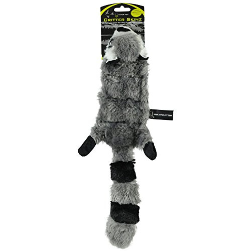 Hyper Pet Skinz Super Squeaker Lg Raccoon 10 Squeaker, Grey