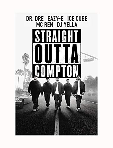 Awolf Straight Outta Compton Poster Dr.Dre Eazy-E Ice Cube Mc Ren DJ Yella Poster, 12x18(30x45cm)