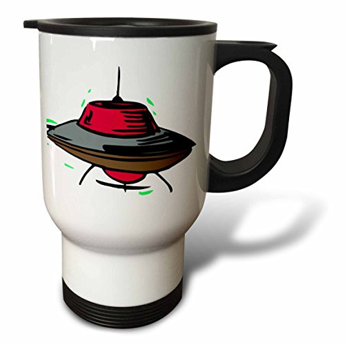 3dRose"Red Ufo" Travel Mug, 14 oz, Multicolor 3dRose"Red Ufo" Travel Mug, 14 oz, Multicolor