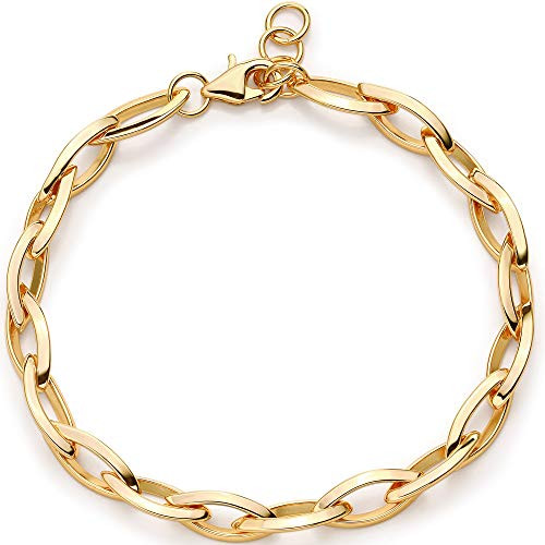 OSIANA Dainty Oval Link Bracelet for Women 18K Gold Plated Simple Cuban Curb Chain Classic Handmade Wide Oval Circle Chain Bracelets Tiny Cute Minimalist Personalized Jewelry for Her OSIANA Dainty Oval Link Bracelet for Women 18K Gold Plated Simple Cuban Curb Chain Classic Handmade Wide Oval Circle Chain Bracelets Tiny Cute Minimalist Personalized Jewelry for Her