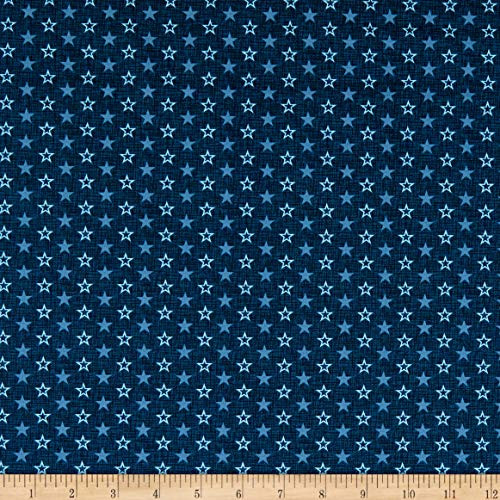 American Muscle Mini Stars Navy Quilt Fabric By The Yard