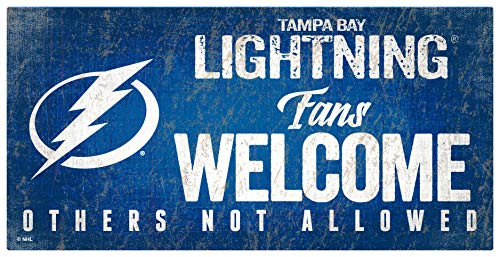 NHL Tampa Bay Lightning Unisex Tampa Bay Lightning Fans Welcome Sign, Team Color, 6 x 12 NHL Tampa Bay Lightning Unisex Tampa Bay Lightning Fans Welcome Sign, Team Color, 6 x 12
