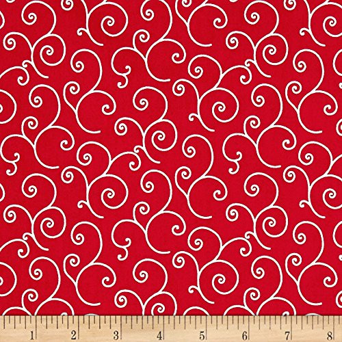 Maywood Studio "Kimberbell Basics Scroll" Quilt Fabric, Red