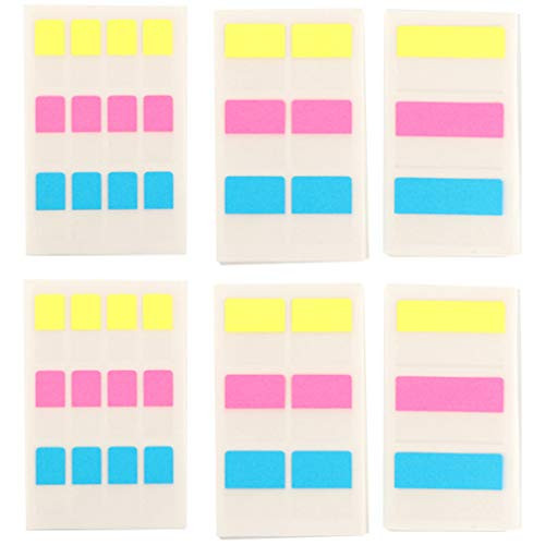 NUOBESTY 60pcs Sticky Index Tabs Writable Repositionable File Tabs Flags Fluorescent Colored Page Markers Labels for Reading Notes Books and Classify Files
